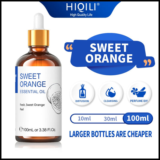 HIQILI 100ML Sweet Orange Essential Oils,100% Pure Nature for Aromatherapy | Used for Diffuser，Humidifier，Massage | Fresh air - youronestopstore23