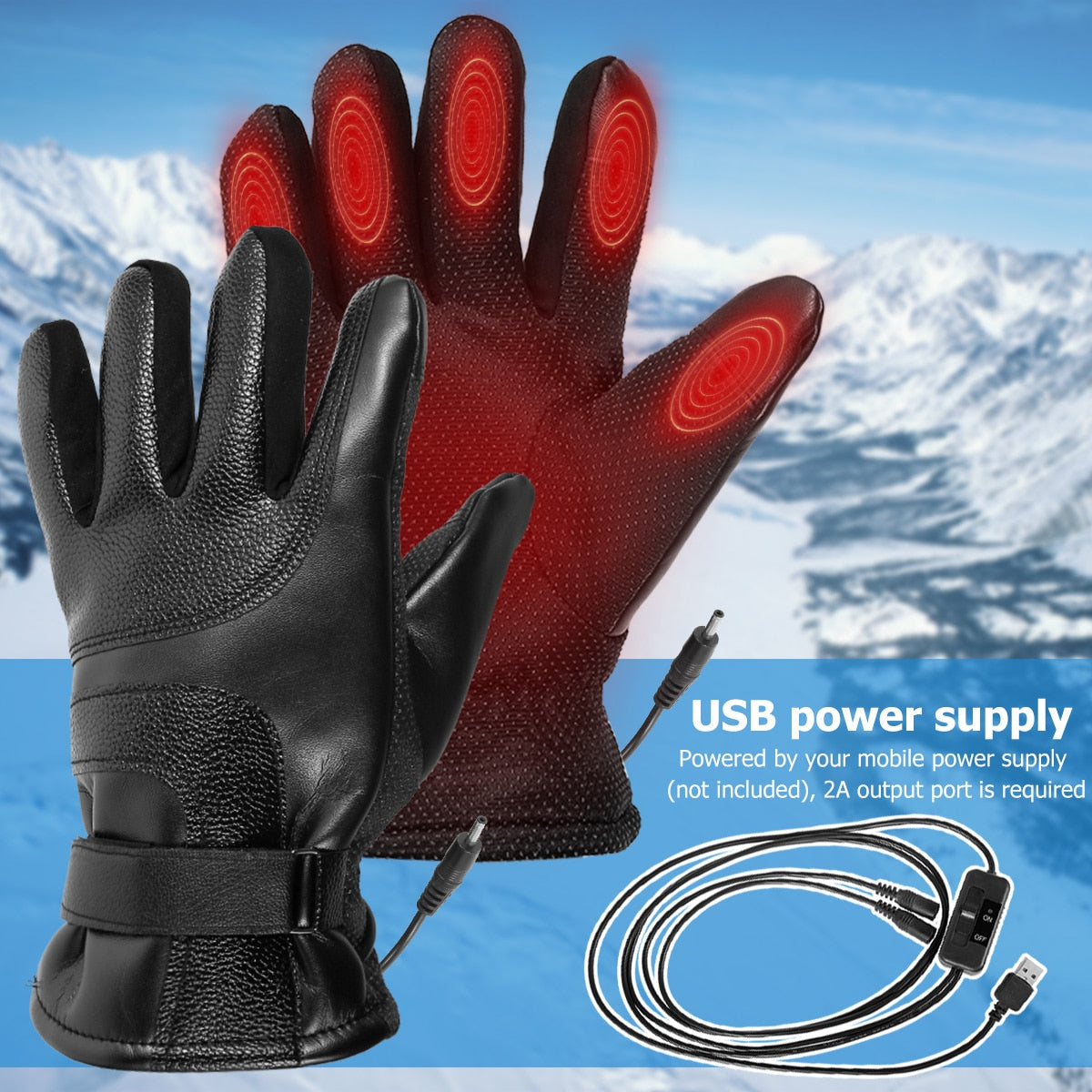 Motorcycle Gloves Touch Screen Rechargeable USB HeatedGloves Winter - youronestopstore23