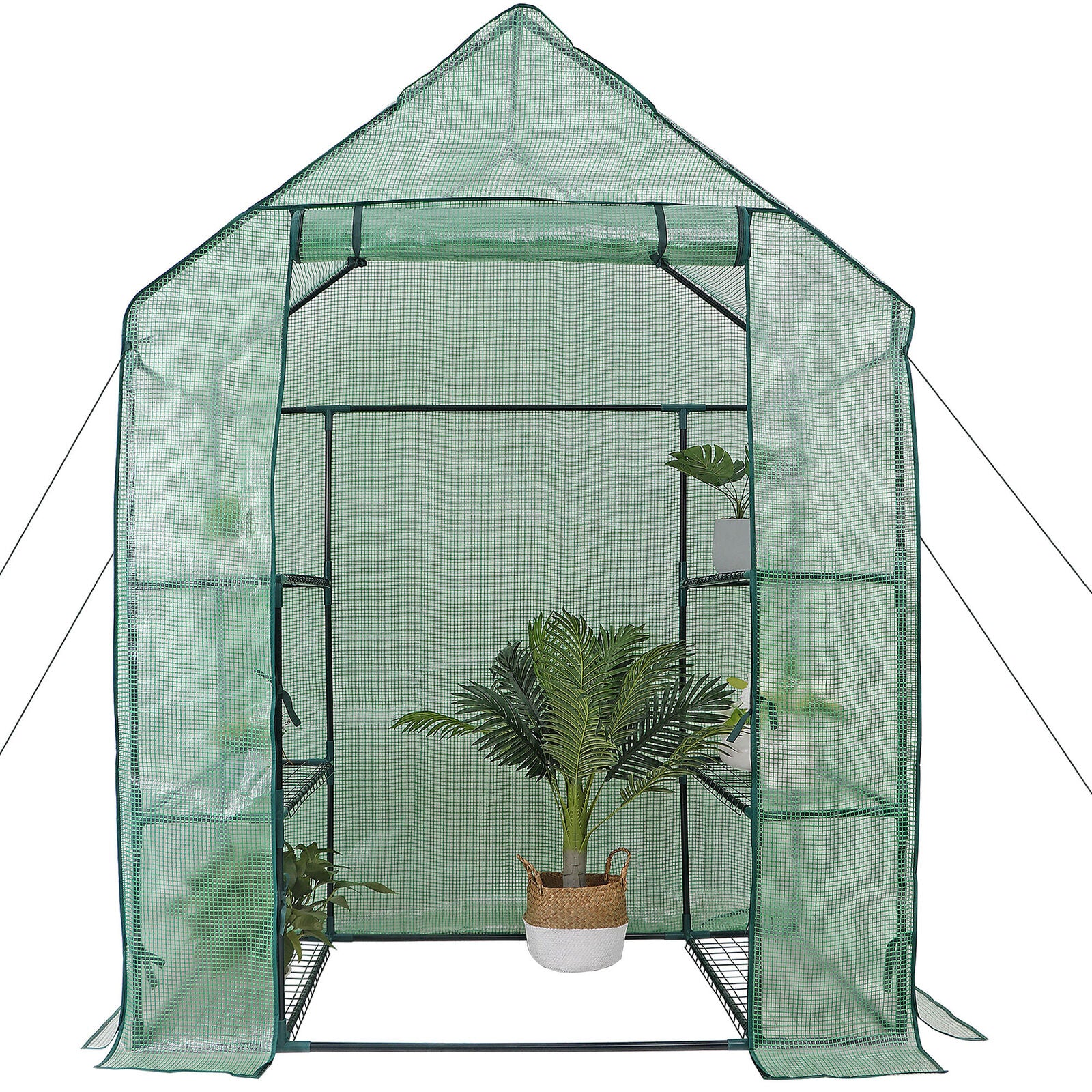 6 Shelves 3 Tiers Greenhouse Portable Mini Walk In Outdoor MINI Planter House - youronestopstore23