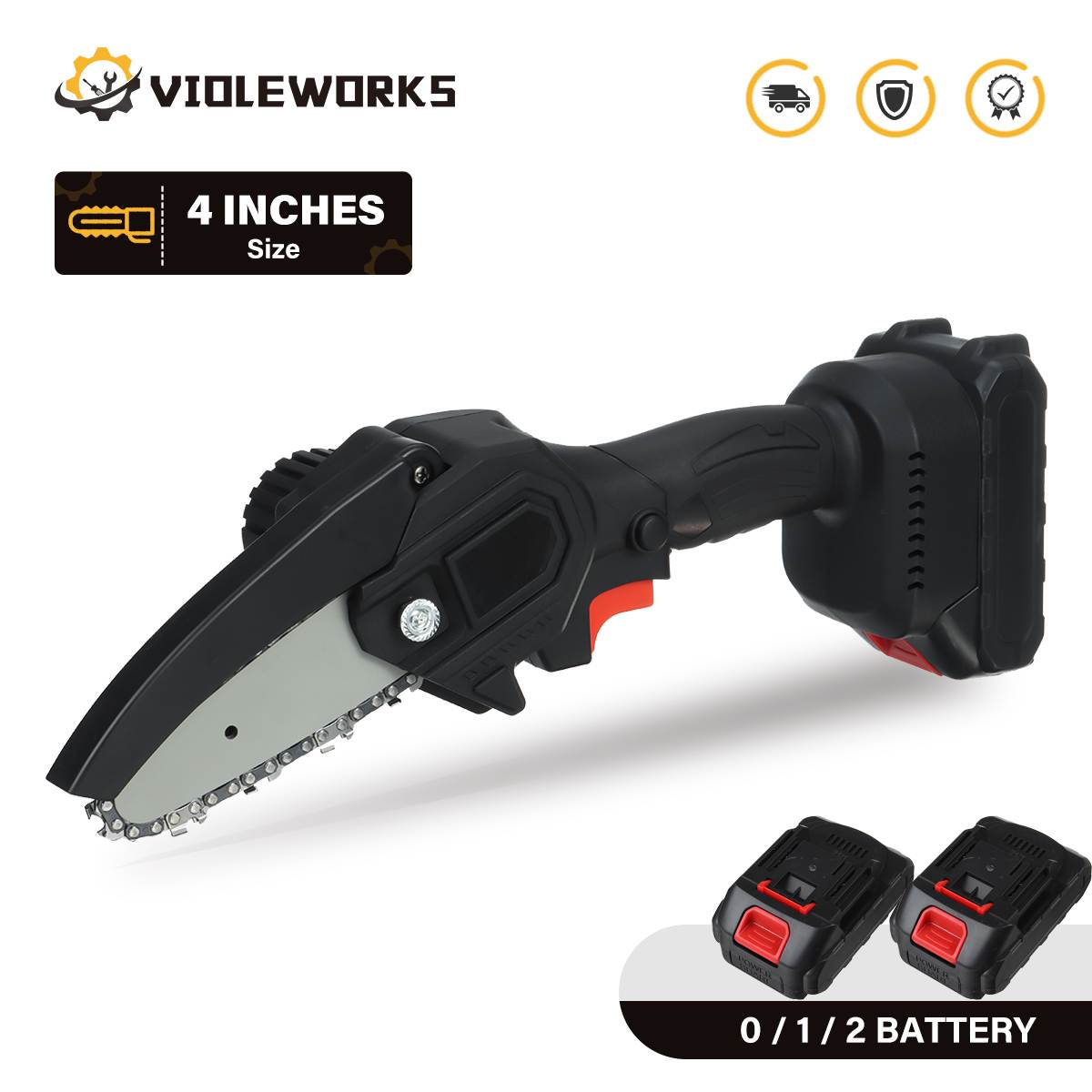 4 Inch Mini Electric Chain Saw Rechargeable Cordless  Adapt To Makita 18V Battery Pruning Saw Power Tools - youronestopstore23