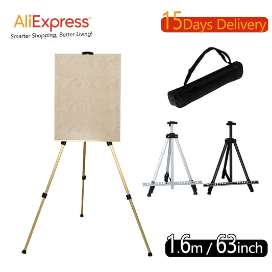 Portable Metal Easel Stand 63 Inch Adjustable Display Travel Easel Thicken Triangle Aluminum Alloy Ultra Light Easel For Artist - youronestopstore23